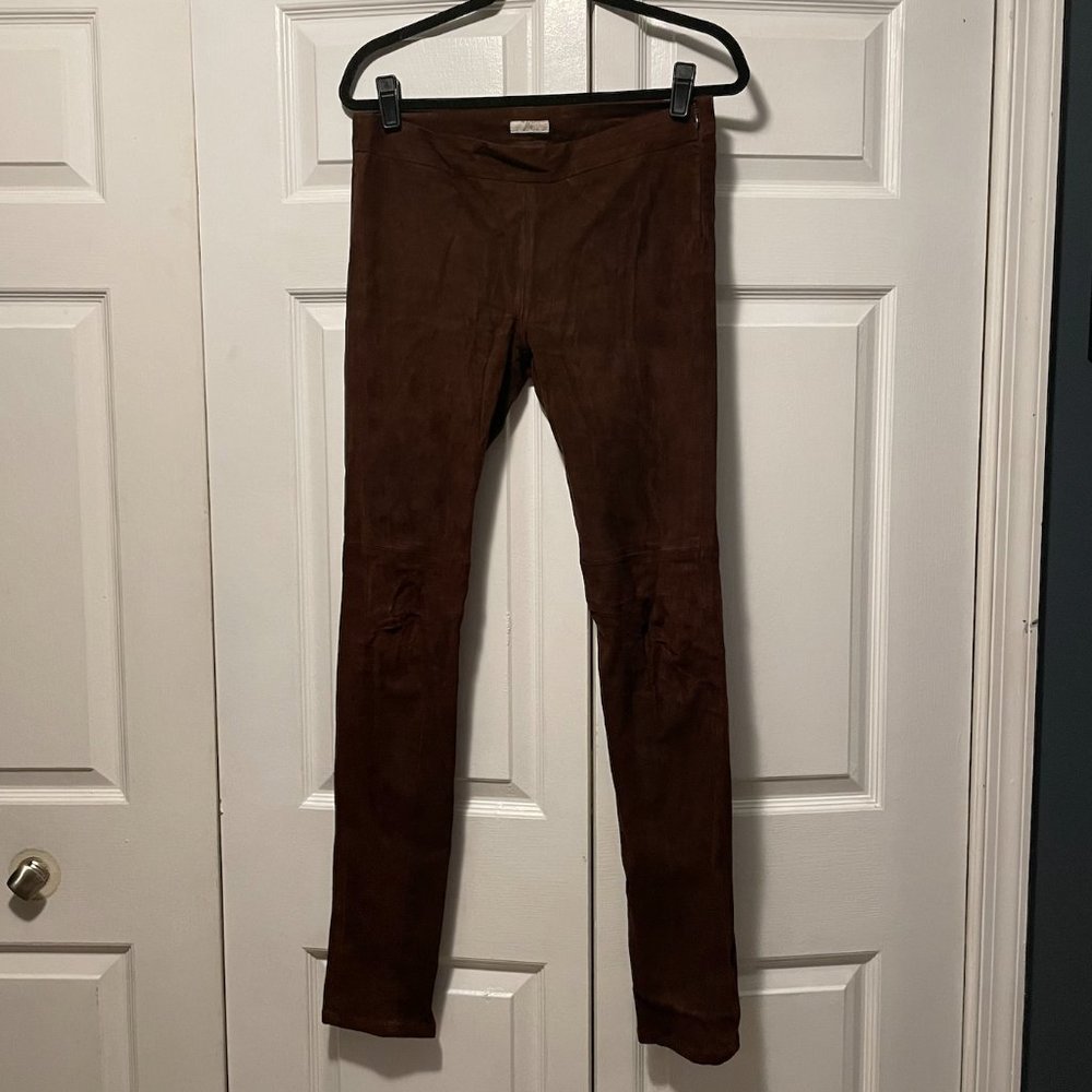 Joie Suede Brown Skinny Pants - Size 6